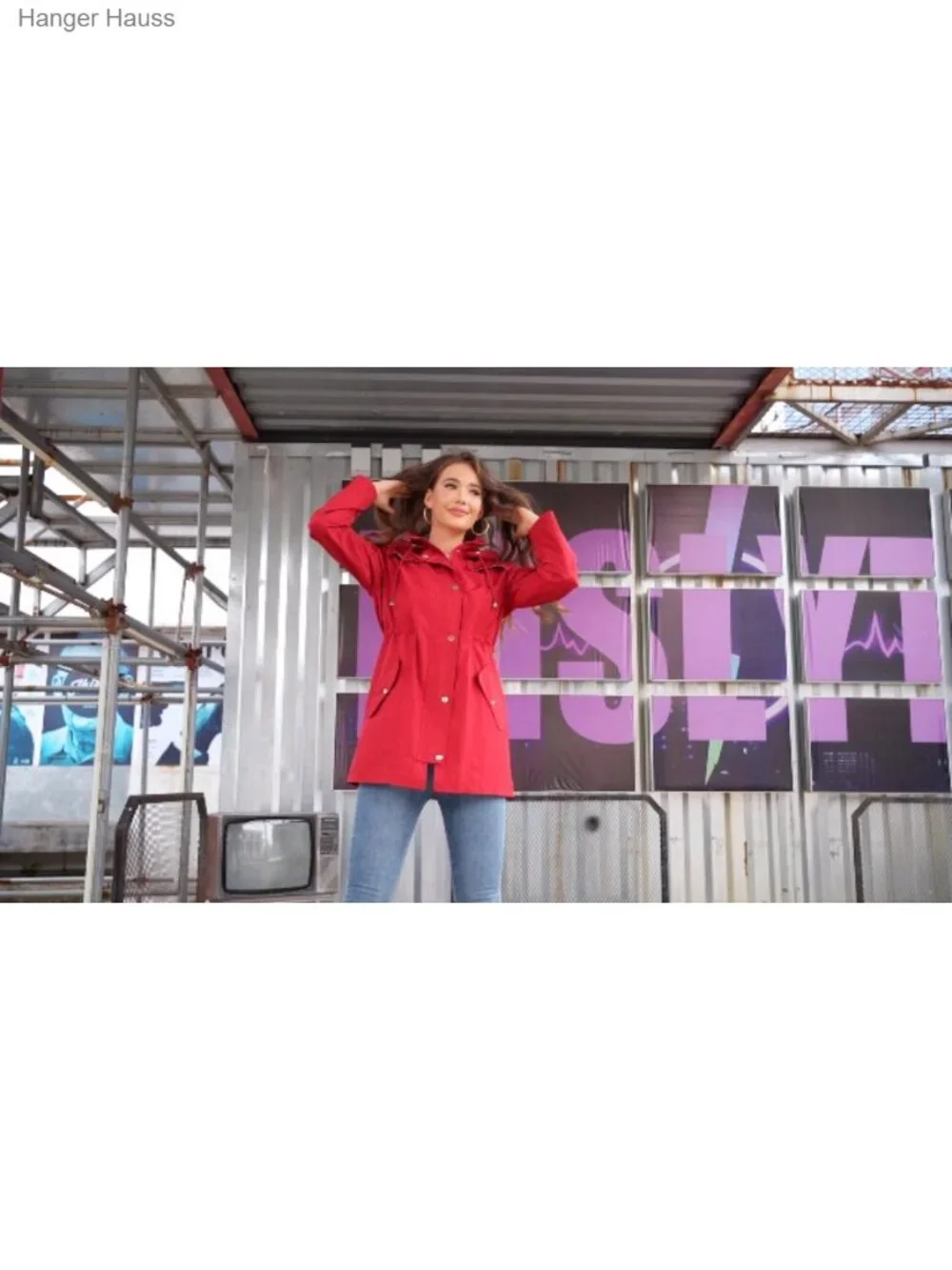 Women's Waterproof Hooded Rain Jacket Lined Lightweight Windbreaker Outdoor